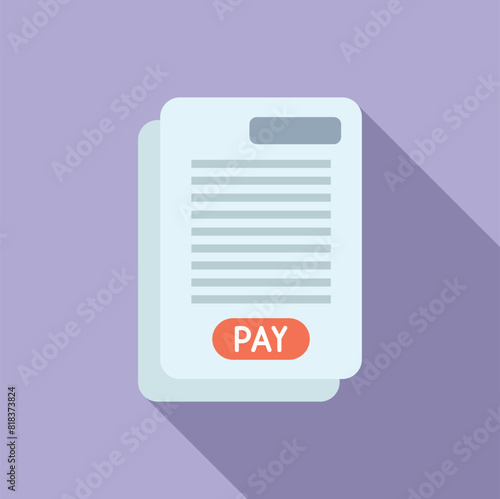 Vector image of a stylized payment invoice document, ideal for web and financerelated graphics