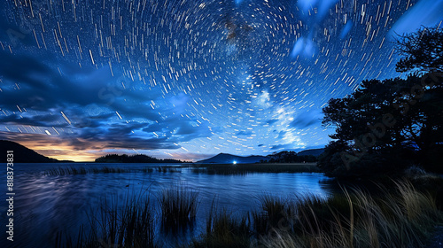 Majestic Starry Sky Long Exposure Unveiling the Celestial Majesty in Mesmerizing Detail