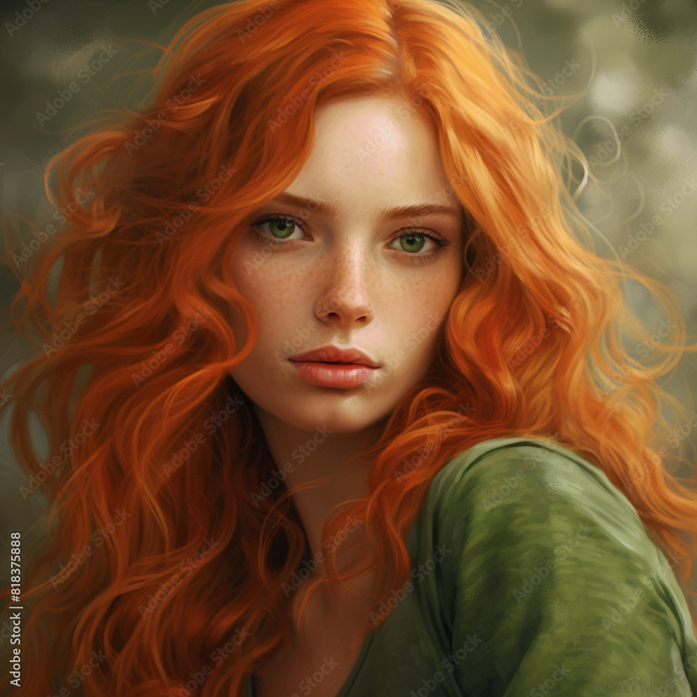 Red Haired Bruntte girl Face Closeup Portrait elegant princess dress Red Haired Bruntte girl Face Closeup Portrait elegant princess dress