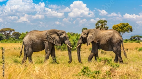 African elephants in the Tarangire National Park  Tanzania