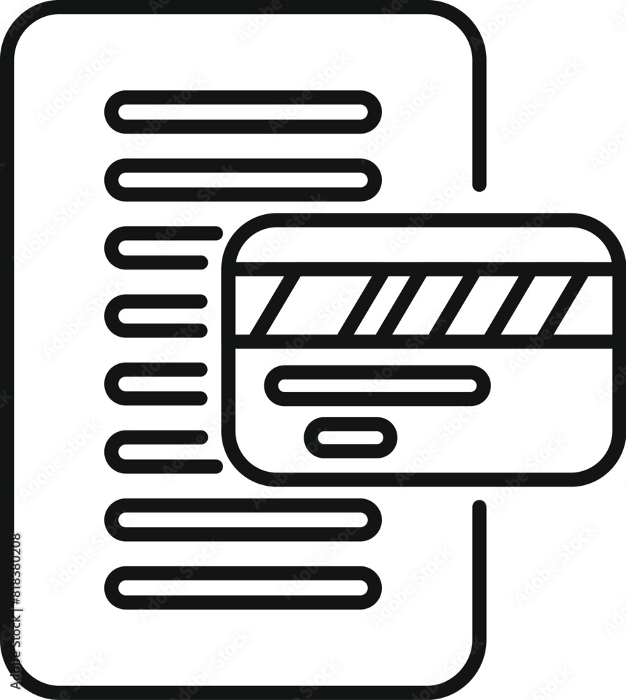 Outline vector icons representing mobile payment and online shopping concepts Outline vector icons representing mobile payment and online shopping concepts