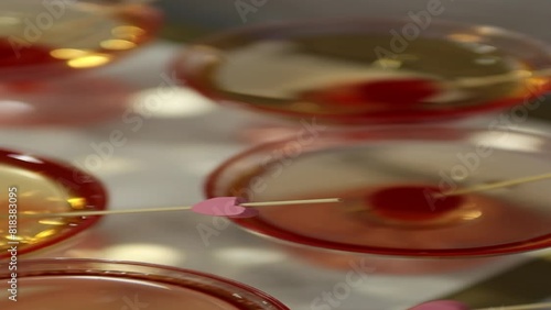 Glassesfilled with champagne with cherries