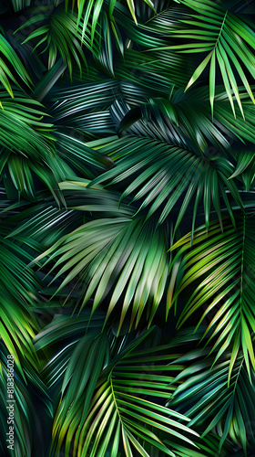 Palm leaves background