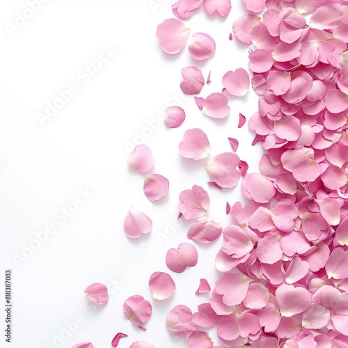 Pink hearts petal backgrounds celebration isolated on white background 