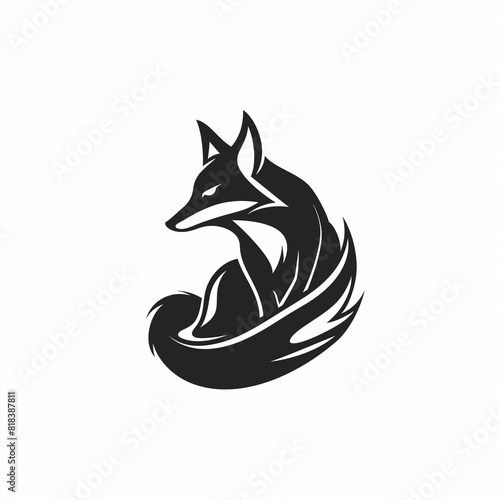 Wallpaper Mural Stylish Black and White Fox Logo Illustration Torontodigital.ca