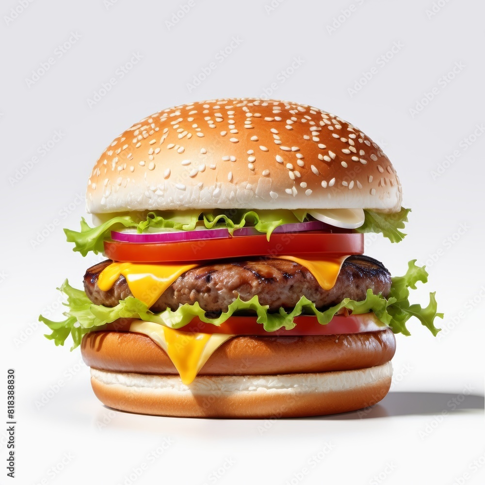 Hyper-Realistic Burger Illustration Hyper-Realistic Burger Illustration