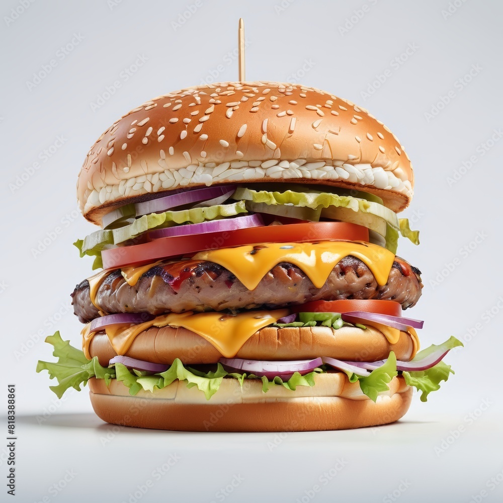 Hyper-Realistic Burger Illustration Hyper-Realistic Burger Illustration