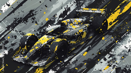 Digital Camouflage Design for Car Racing Integration - High-Speed Performance Concept © Mitchell