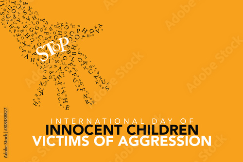 vector illustration. international day of innocent children victims of agression in june. vector, illustration