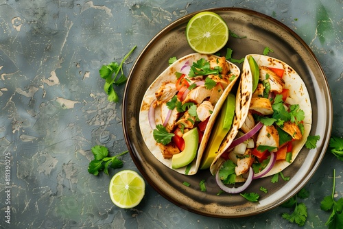 Vibrant Mexican Chicken Tacos with Fresh Avocado and Cilantro