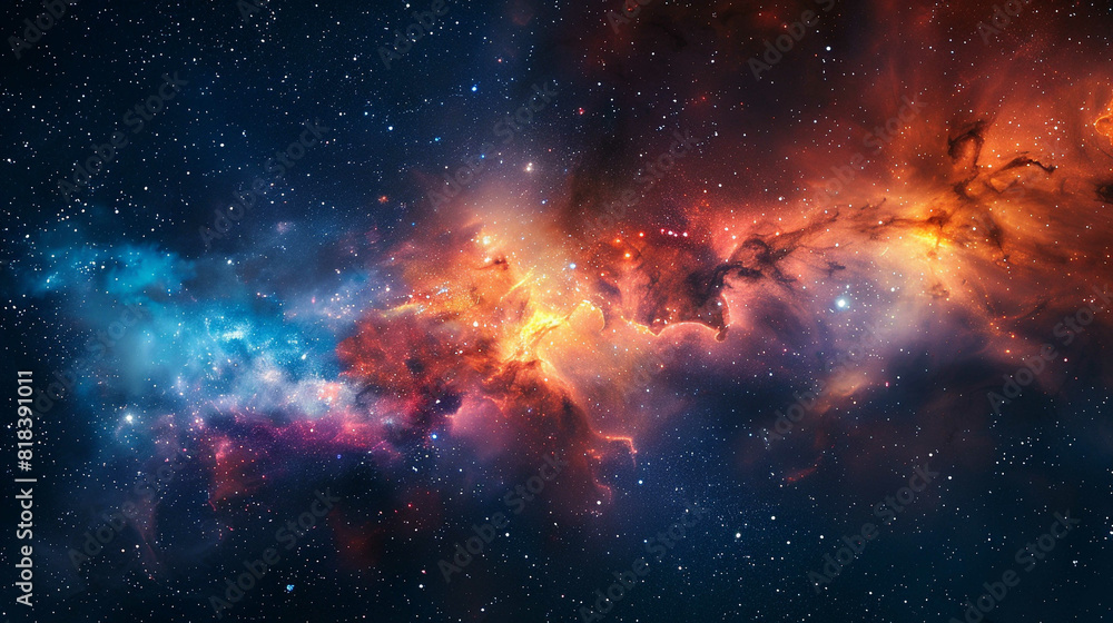 Naklejka premium Stars Nebula in Space Capturing the Awe-Inspiring Beauty of the Cosmos in Stunning Detail