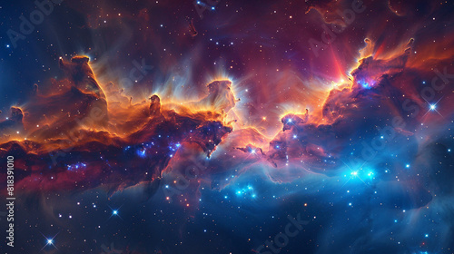Fototapeta Naklejka Na Ścianę i Meble -  Stars Nebula in Space Capturing the Awe-Inspiring Beauty of the Cosmos in Stunning Detail