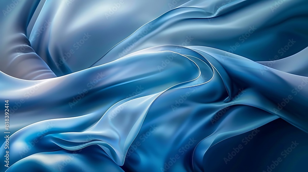 Blue silk fabric with highlights and shadows. Blue silk fabric with highlights and shadows.