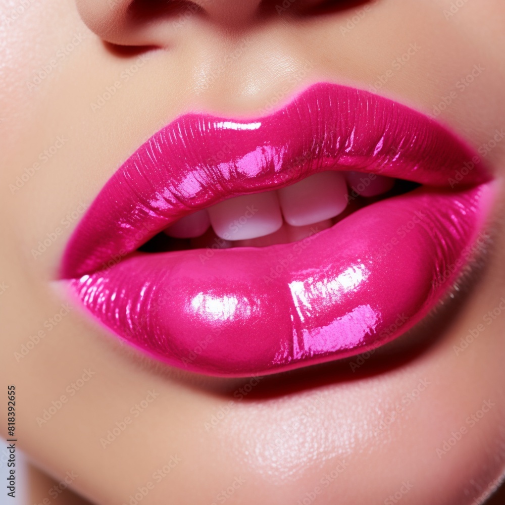 Picture of beautiful juicy hot pink lip shades makeup Picture of beautiful juicy hot pink lip shades makeup