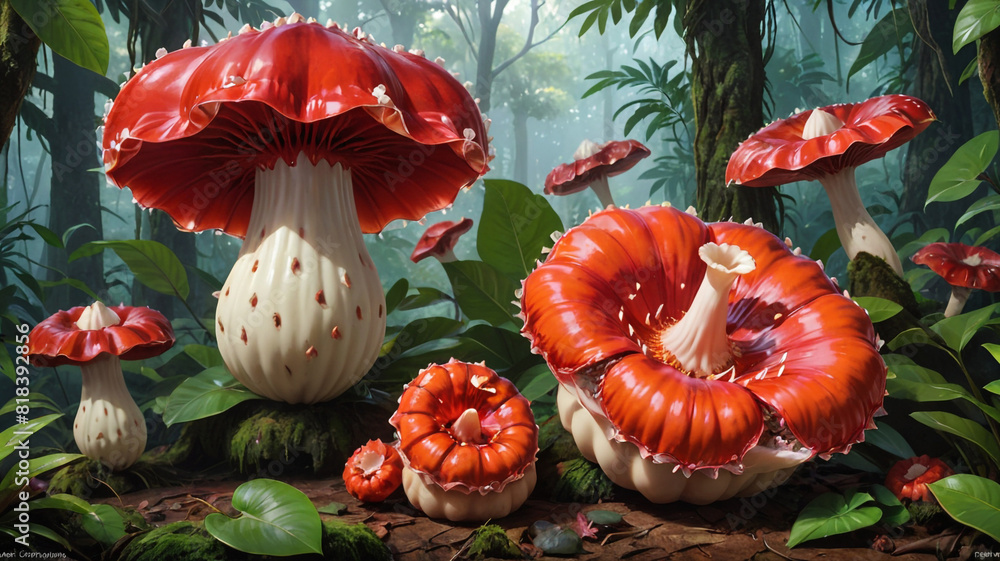 Naklejka premium The Unique Rafflesia - Beauty and Wonders of the Tropical Flora.