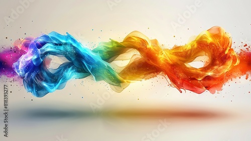 Abstract colorful bright banner for neurodiversity month celebration with rainbow infinity symbol. Copy space