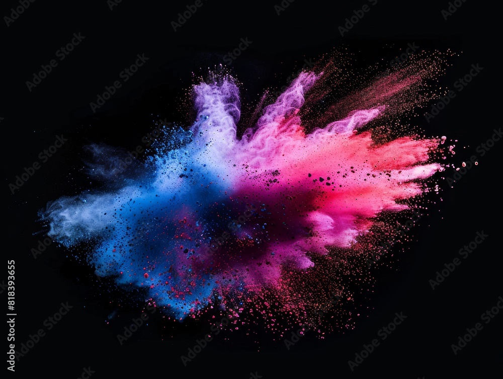 Colorful powder explosion isolated on a black background, colorful paint dust splash texture explosion , colorful, high resolution photography Colorful powder explosion isolated on a black background, colorful paint dust splash texture explosion , colorful, high resolution photography