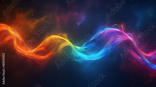 Abstract colorful bright banner for neurodiversity month celebration with rainbow infinity symbol. Copy space