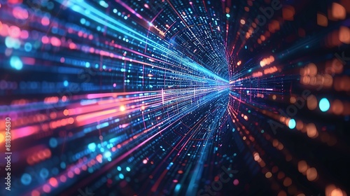 Global Data Transfer and Cyber Tech: Abstract High-Speed Connection Background