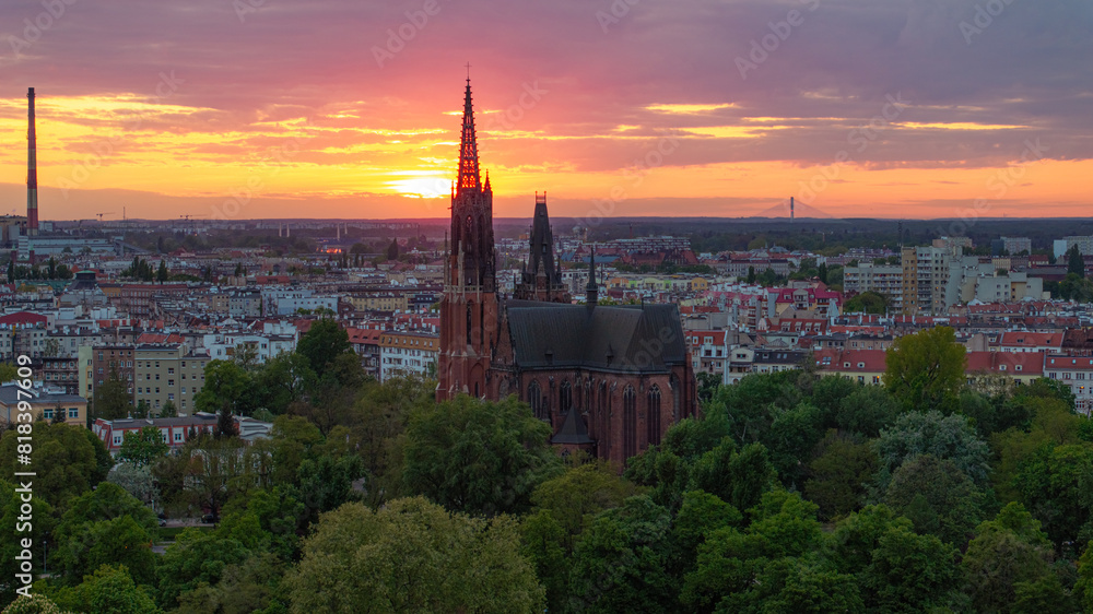 Naklejka premium Katedra w miescie Wroclaw