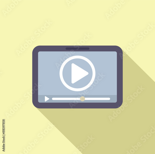 Flat design illustration of a mobile device with a play button, symbolizing online video content