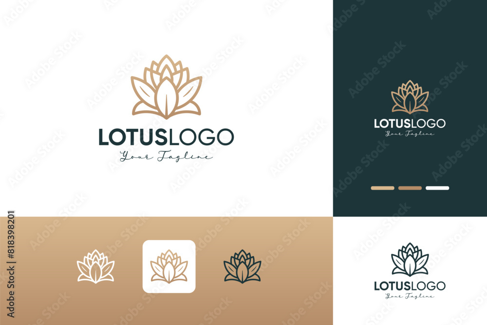 Lotus floral flower leaf ornament abstract beauty luxury logo design inspirations Lotus floral flower leaf ornament abstract beauty luxury logo design inspirations