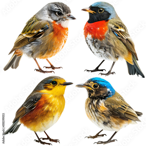 Birds collage images. Isolated On Transparent Background