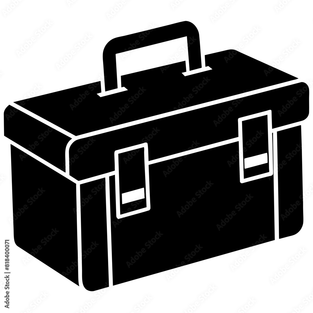 Create a detailed vector silhouette illustration of a Tool case a white background. Create a detailed vector silhouette illustration of a Tool case a white background.