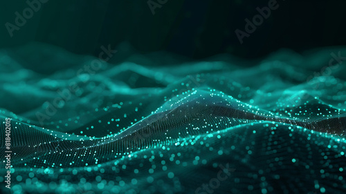 Abstract Teal Digital Wave