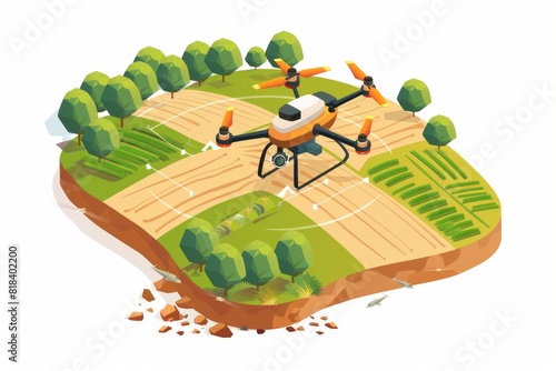 Farm operations are transformed by drones utilizing modern precision sensors, sensoric automation, and 8k technology to optimize crop nutrition photo