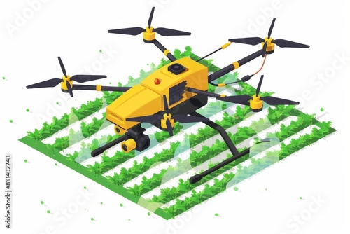 Agriculture leverages drones with modern precision sensoric systems and 8k technology to automate crop nutrition and enhance farming operations photo