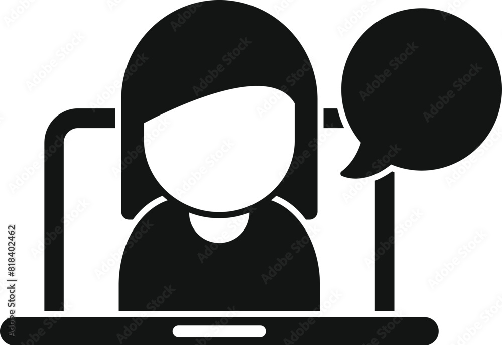 Online customer support icon in flat design for computer helpdesk assistance, tech chat communication, and call center user web interface Online customer support icon in flat design for computer helpdesk assistance, tech chat communication, and call center user web interface