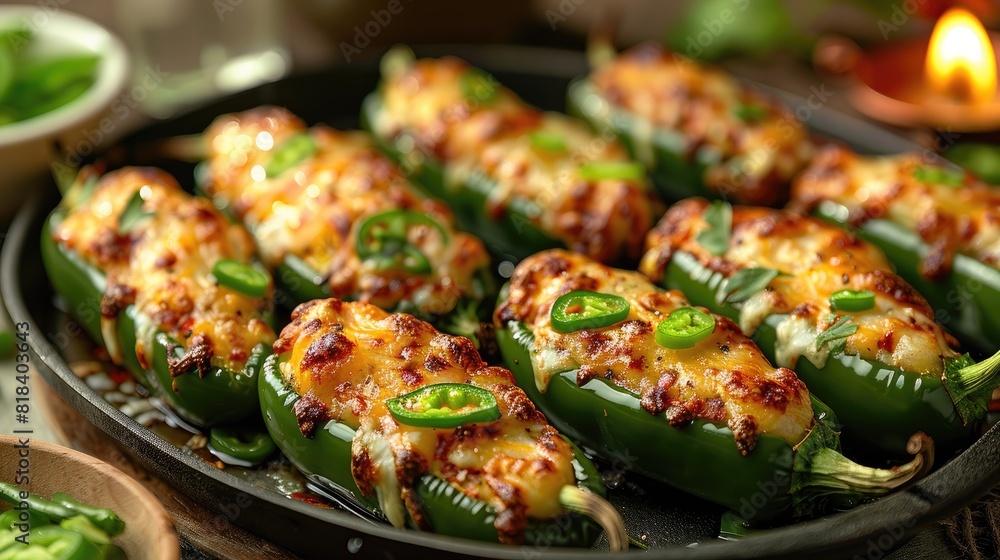 Experience the delectable heat of our tantalizing Jalapeno Poppers Experience the delectable heat of our tantalizing Jalapeno Poppers