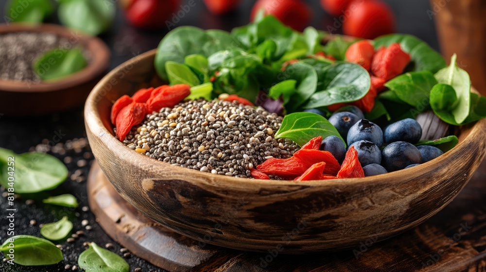 Healthy Superfood Salad Bowl Closeup Healthy Superfood Salad Bowl Closeup