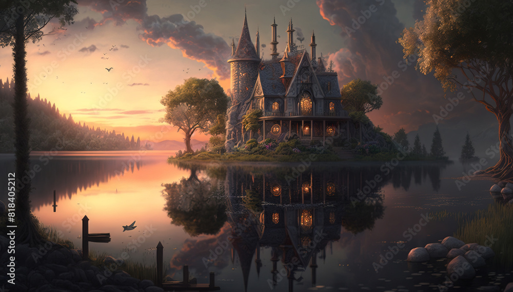 Magical imagenary world. surreal mystical fantasy artwork Magical imagenary world. surreal mystical fantasy artwork