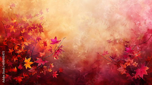 Vibrant autumn leaves in warm hues of red and orange  creating a stunning seasonal display