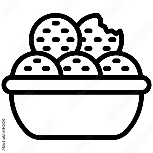 Falafel black outline icon, related to street food theme. use for modern concept, app and web development.