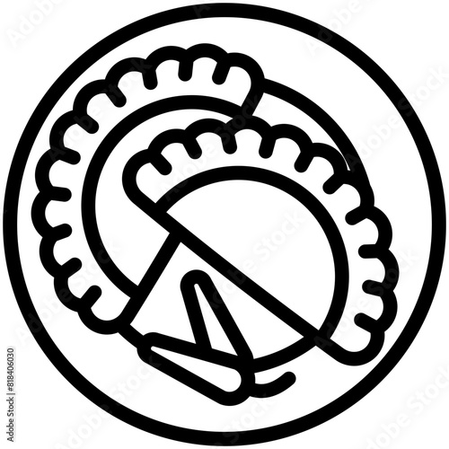 Empanada black outline icon, related to street food theme. use for modern concept, app and web development.