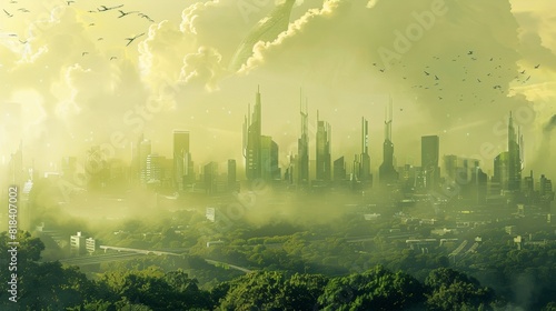 Sustainable Urban Utopia  A Vibrant Future City Powered by Clean Energy