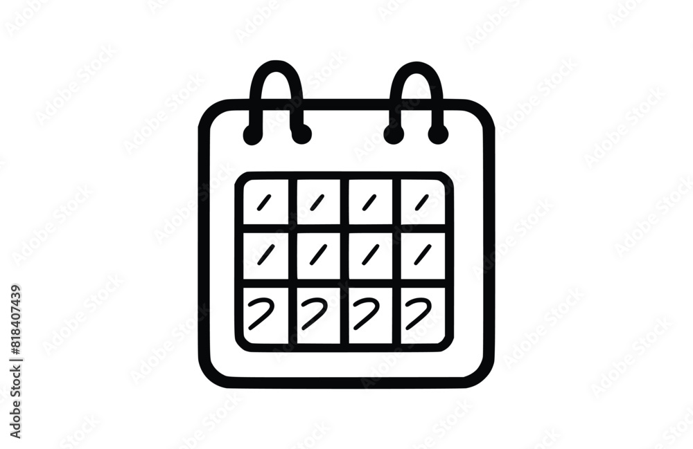 Calendar icon flat vector illustration. Calendar icon flat vector illustration.