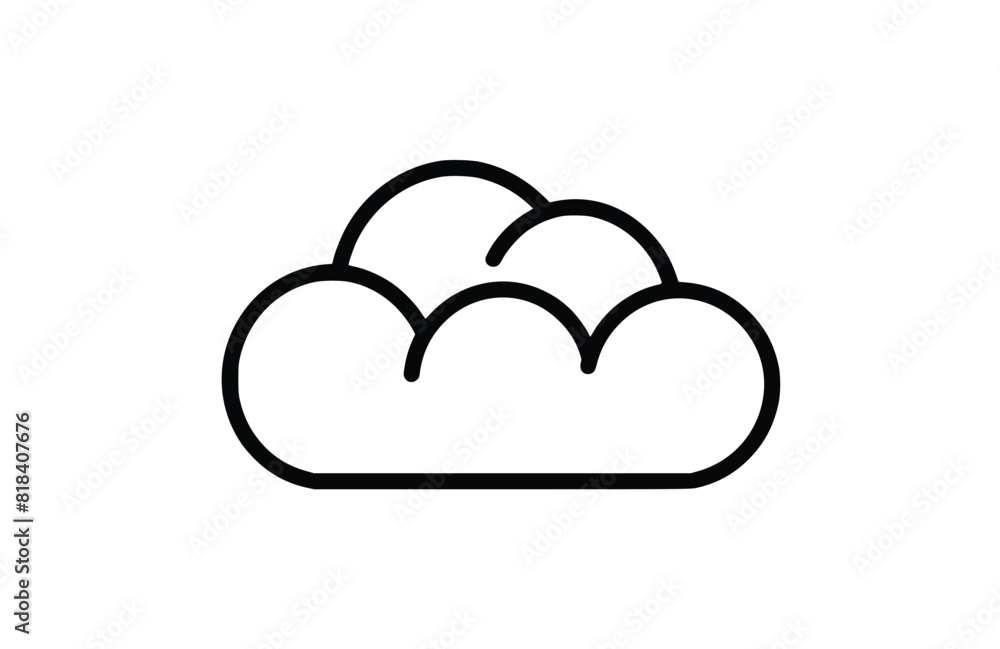 Cloud icon flat vector illustration. Cloud icon flat vector illustration.