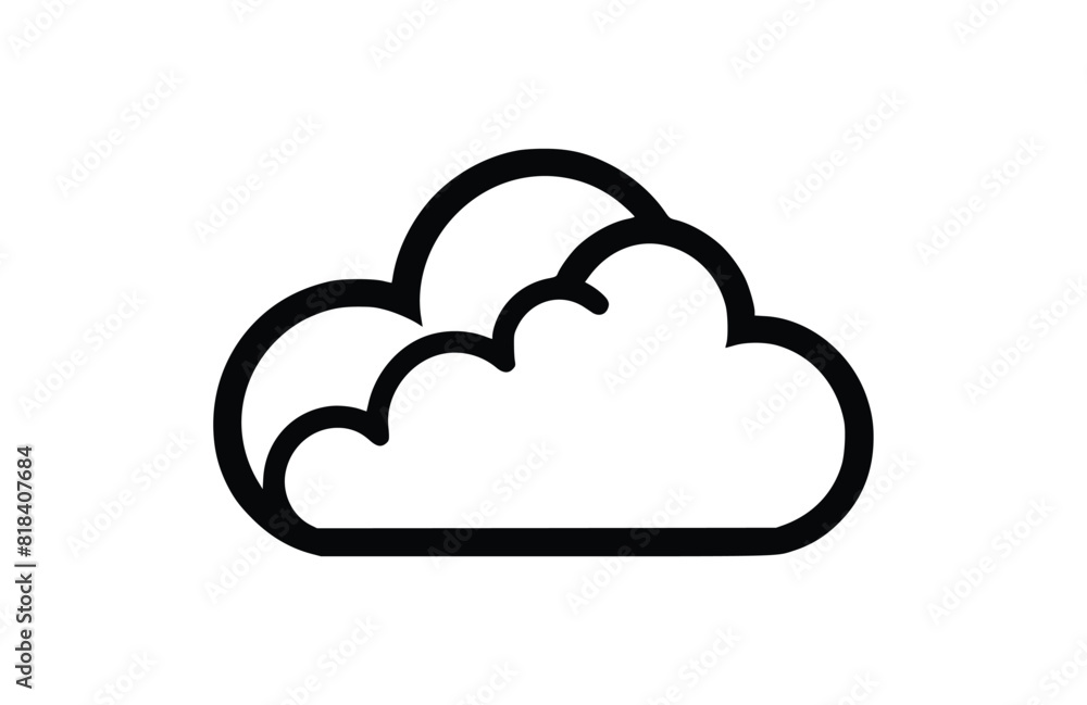Cloud icon flat vector illustration. Cloud icon flat vector illustration.
