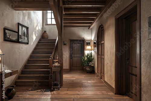 Interior of a wooden house