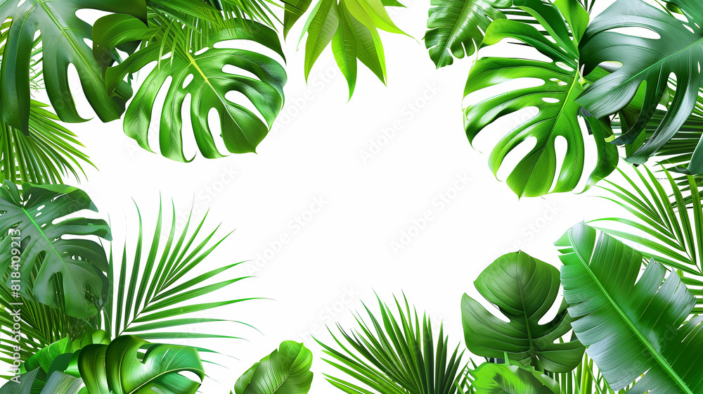 Group of Green Leaves on White Background Group of Green Leaves on White Background