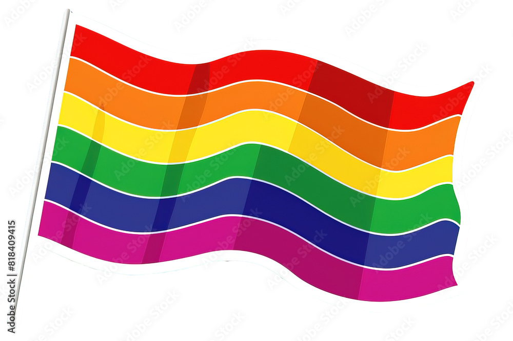 Obraz premium Rainbow LGBT pride flag over isolated transparent background