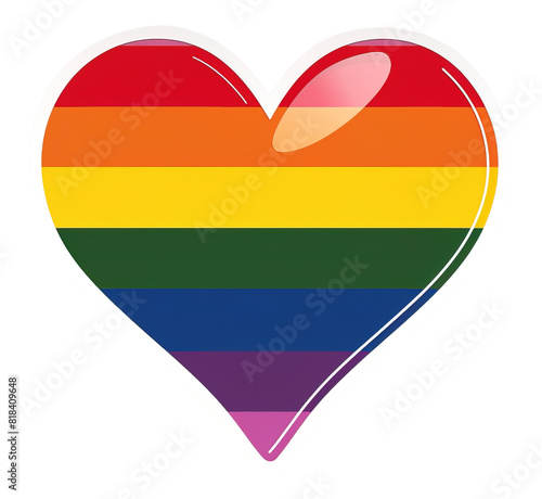 Rainbow heart sticker over white transparent background. LGBT, pride Day concept Free Download Rainbow heart sticker over white transparent background. LGBT, pride Day concept - GFXLoad