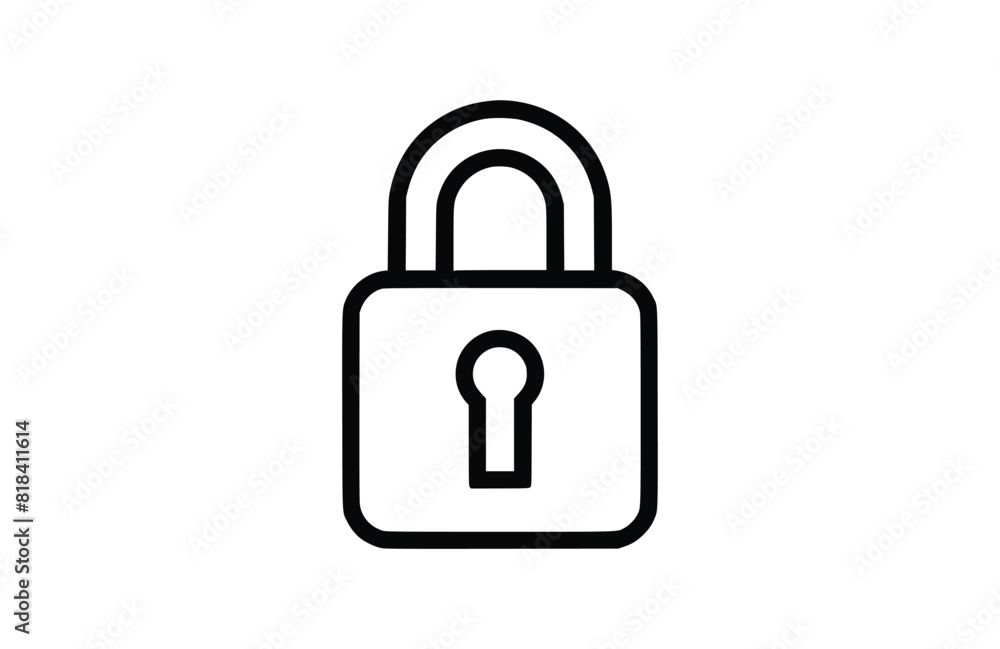 lock icon flat vector illustration. lock icon flat vector illustration.