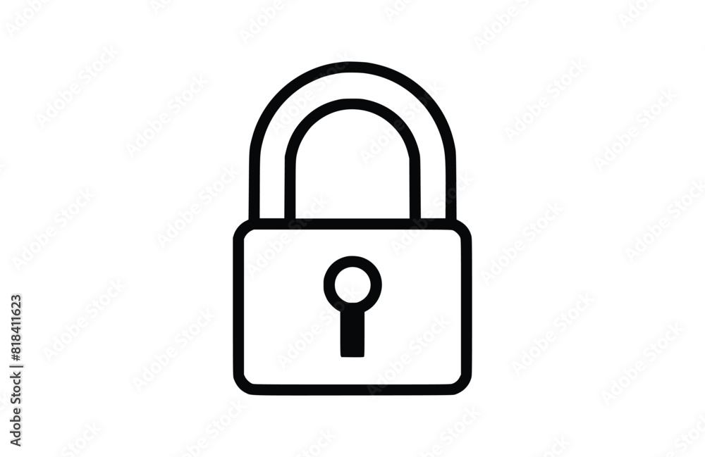 lock icon flat vector illustration. lock icon flat vector illustration.