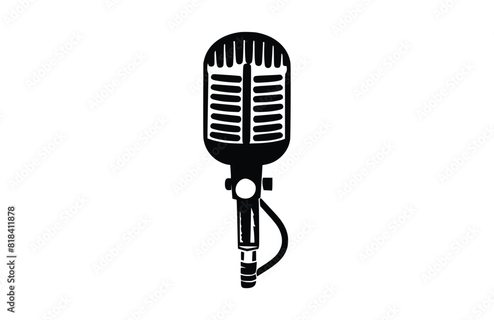 Microphone icon flat vector illustration. Microphone icon flat vector illustration.