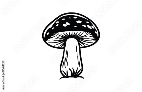 mushroom icon flat vector illustration.